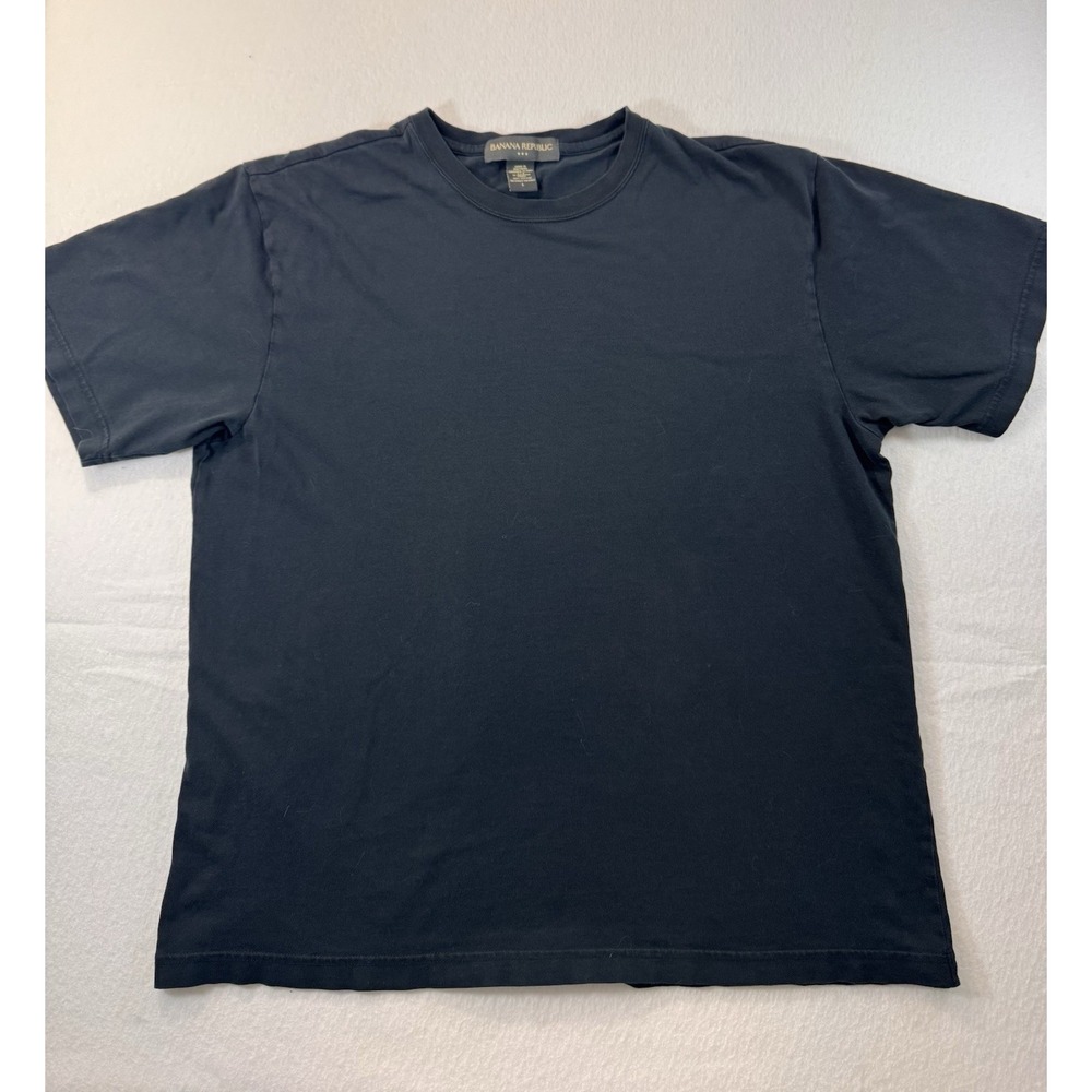 Banana Republic Men T Shirt Large Black Short Sleeve Crew Neck Minimalist Casual